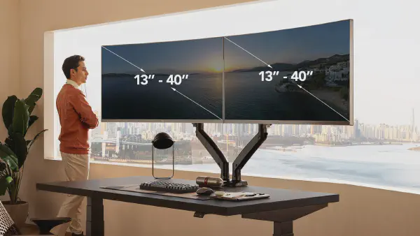 Enhance Your Workspace: The HUANUO DS7 Dual Monitor Arm for Ergonomic Comfort and Productivity